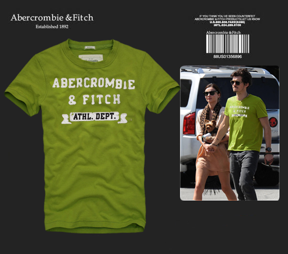 Abercrombie Fitch Hombres De Cuello Redondo Con Gente Fotos Corto Remera AF5633